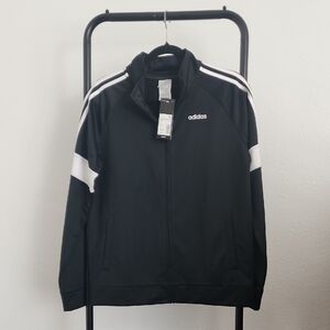 ADIDAS Black & White Track Jacket. NEVER USED. Could Be Women M/L (boy XL 18-20)